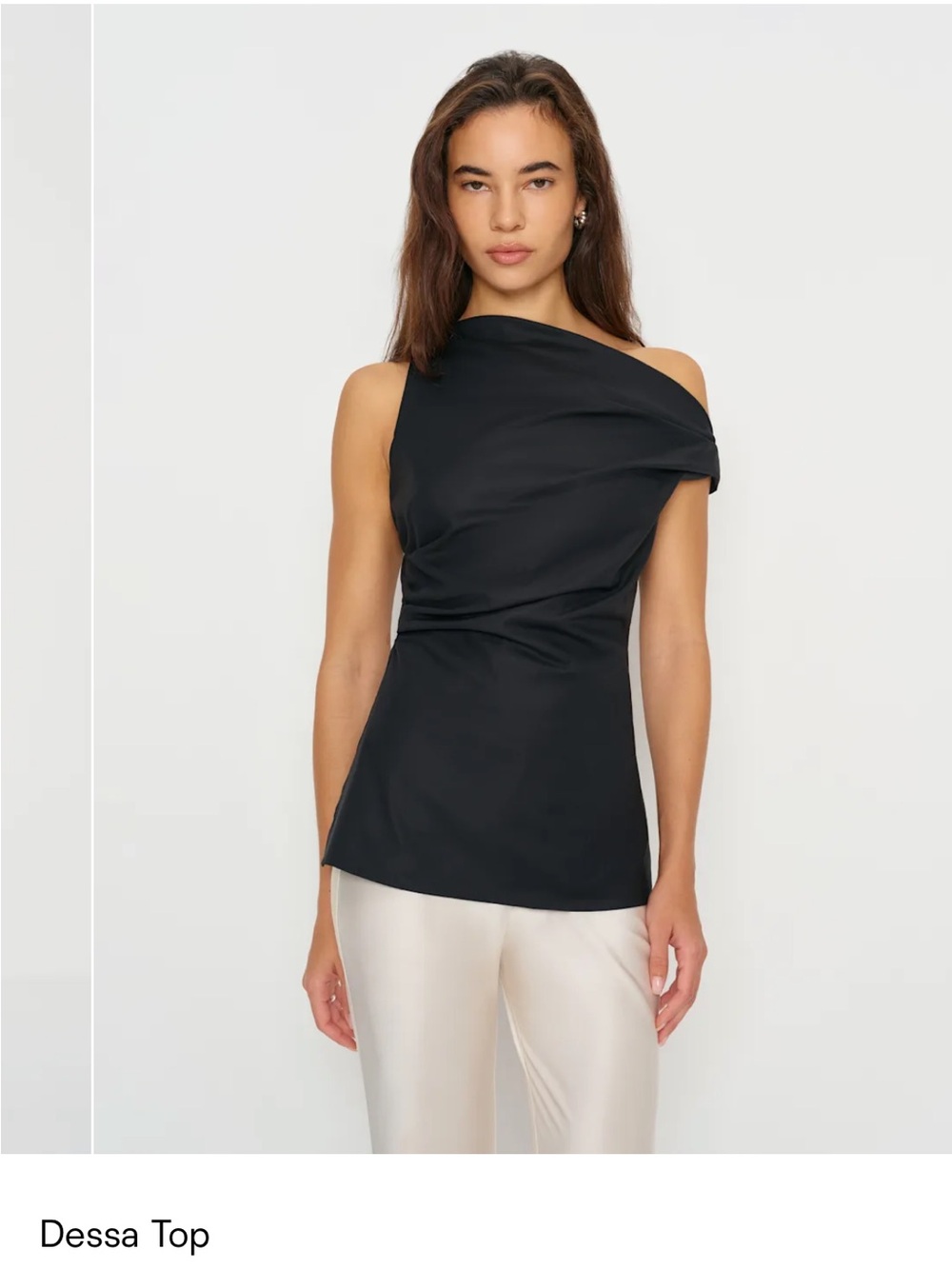 Dessa Asymmetric One-Shoulder Top - Reformation - Black